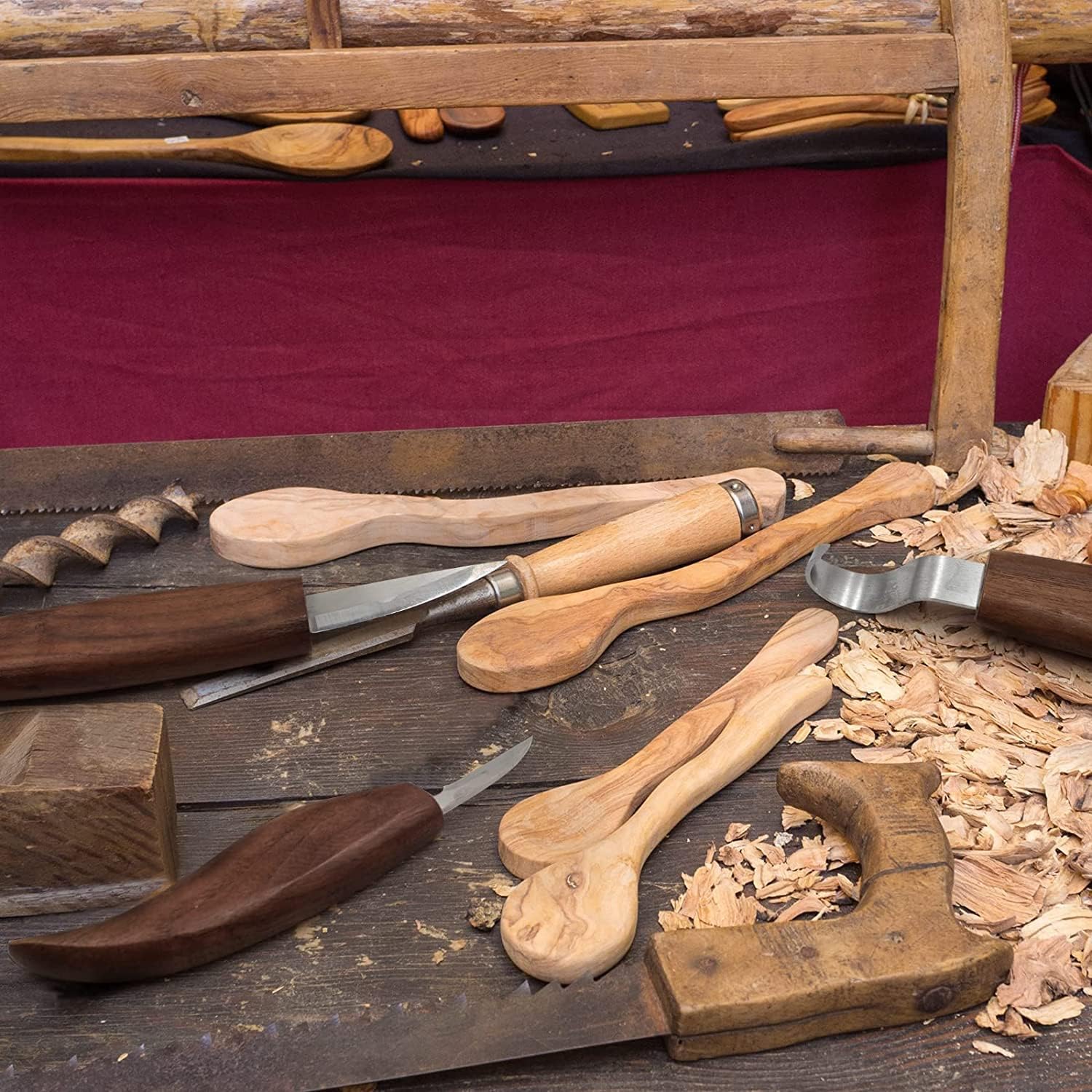 10Pcs Wood Carving Kit, Beginner Set With Resistant Gloves, Spoon & Whittling Knife, Sandpaper for Woodworking - Image 7