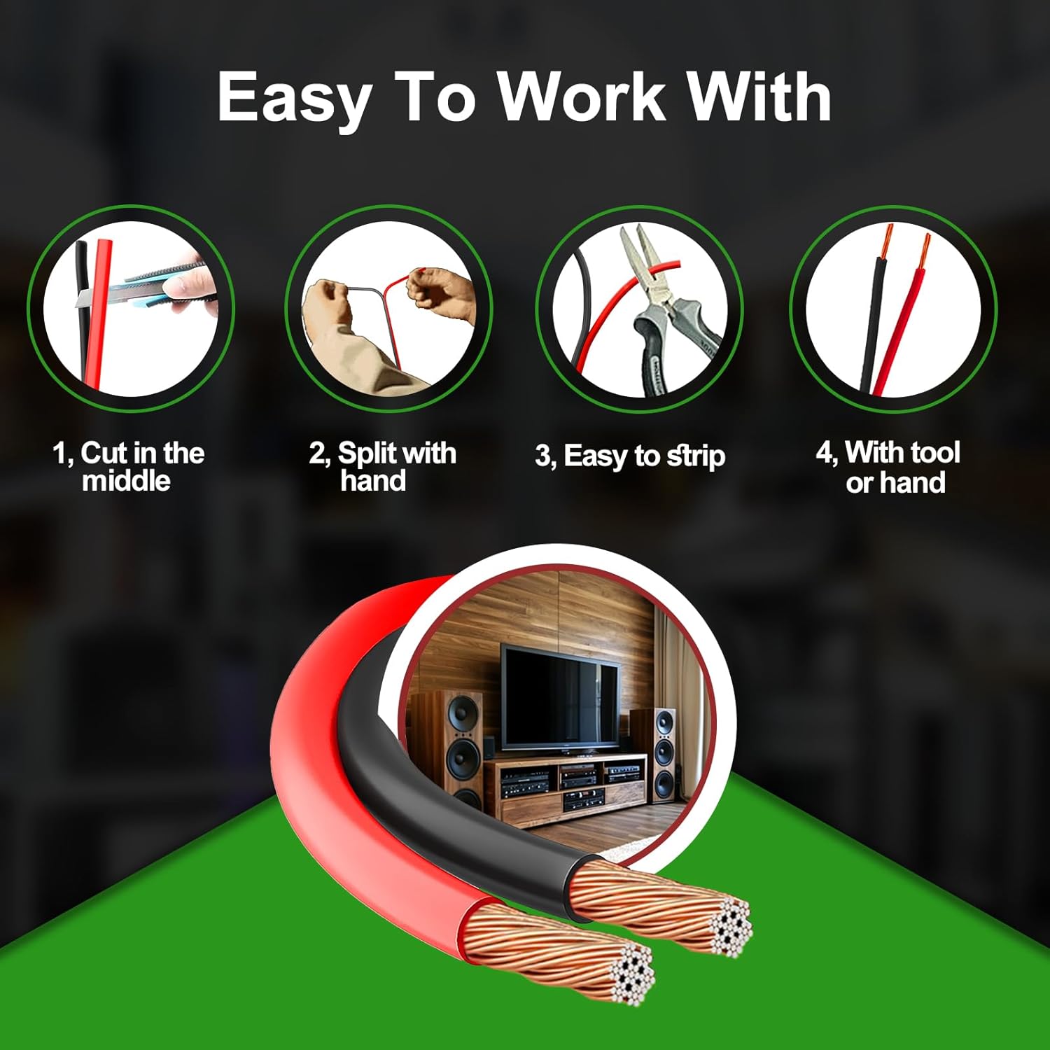 16 Gauge Wire 100FT, 16/2 AWG Red Black Hookup Electrical Wire LED Strips Extension Cord 12V/24V DC Cable, 16AWG 2 Conductors Flexible Wire for in-Home, Autos, Schools use - Image 3