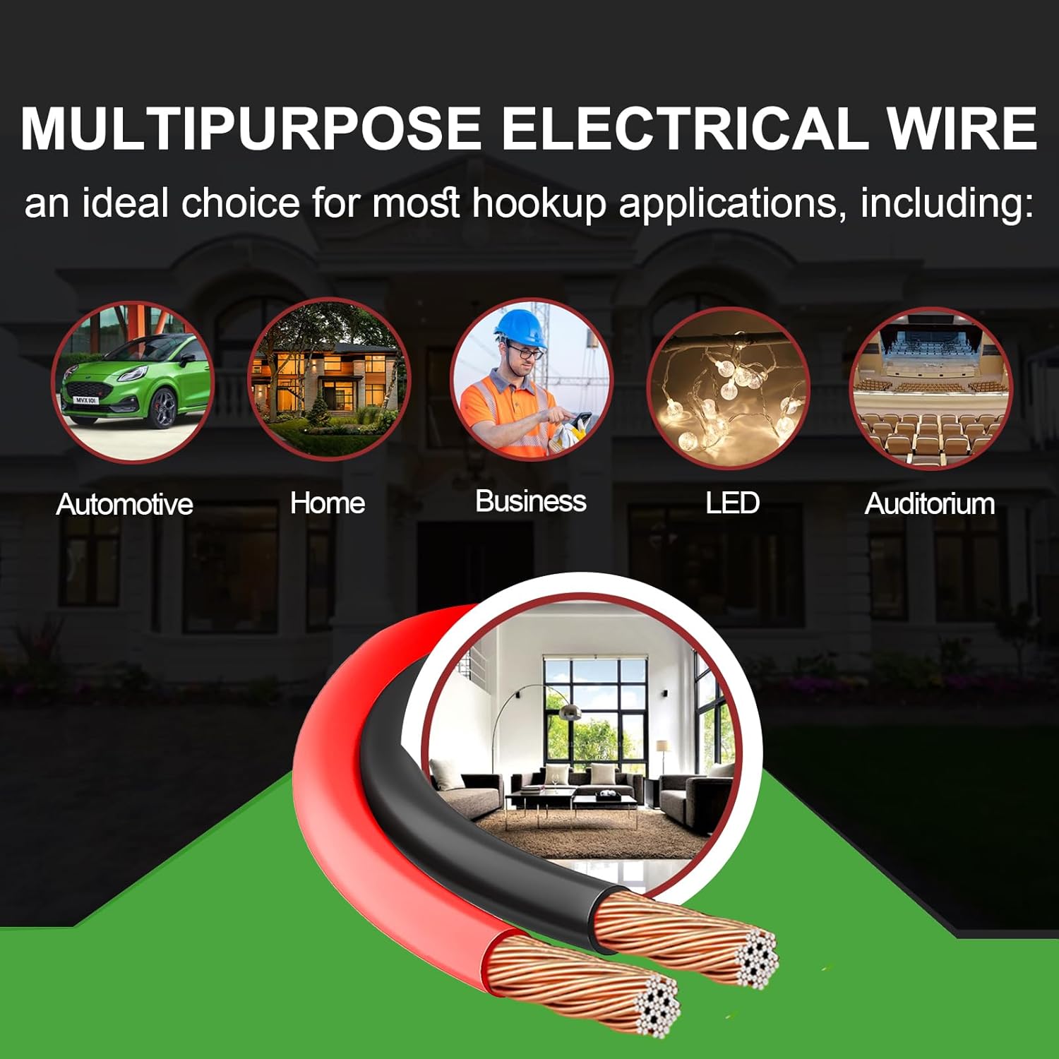 16 Gauge Wire 100FT, 16/2 AWG Red Black Hookup Electrical Wire LED Strips Extension Cord 12V/24V DC Cable, 16AWG 2 Conductors Flexible Wire for in-Home, Autos, Schools use - Image 7