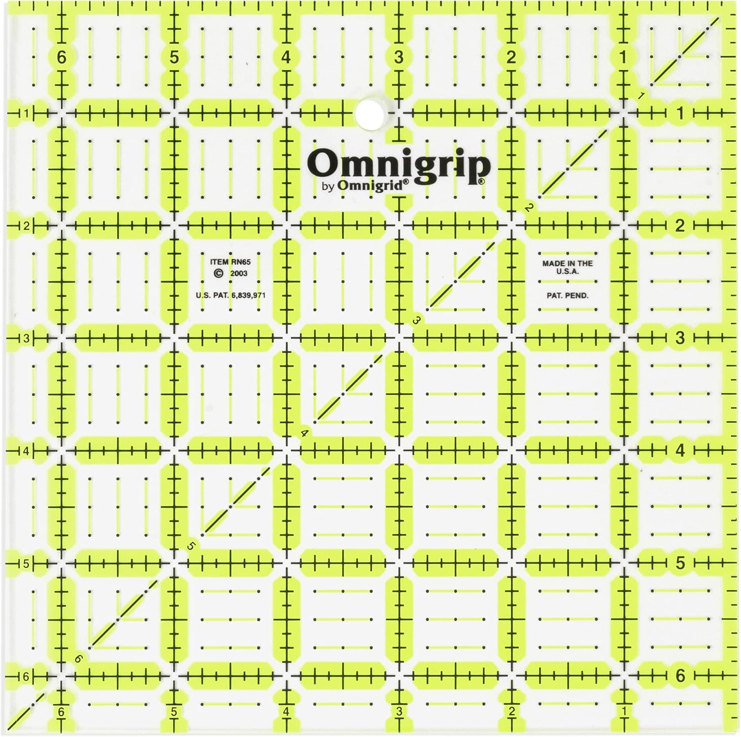 Dritz 6.5in 8.5in 10.5in Omnigrip Square Ruler Combo Pack, 6"" by 6"" Stitched in Yarn, Clear, RN65105S - Image 3