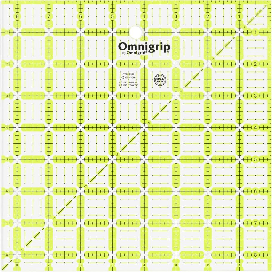 Dritz 6.5in 8.5in 10.5in Omnigrip Square Ruler Combo Pack, 6"" by 6"" Stitched in Yarn, Clear, RN65105S - Image 4