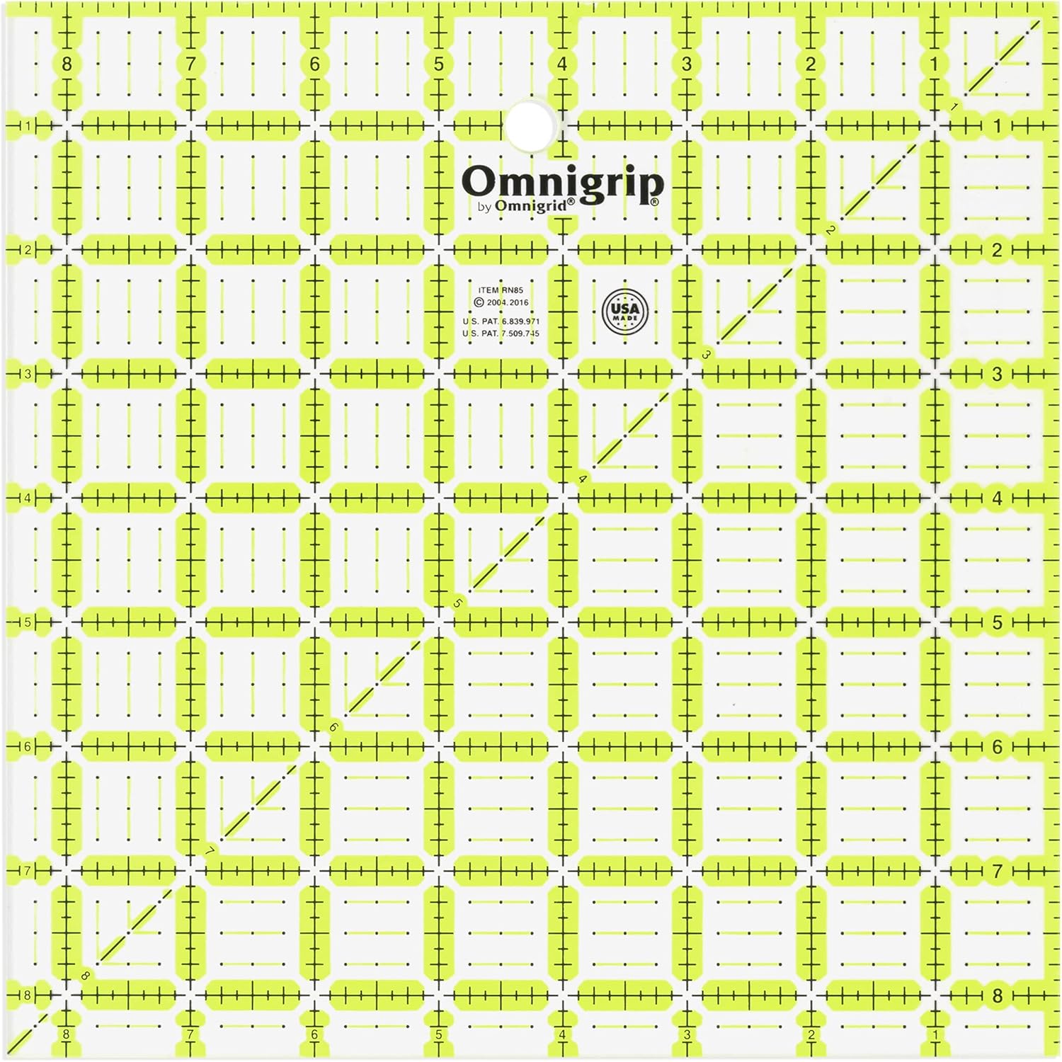 Dritz 6.5in 8.5in 10.5in Omnigrip Square Ruler Combo Pack, 6"" by 6"" Stitched in Yarn, Clear, RN65105S - Image 4