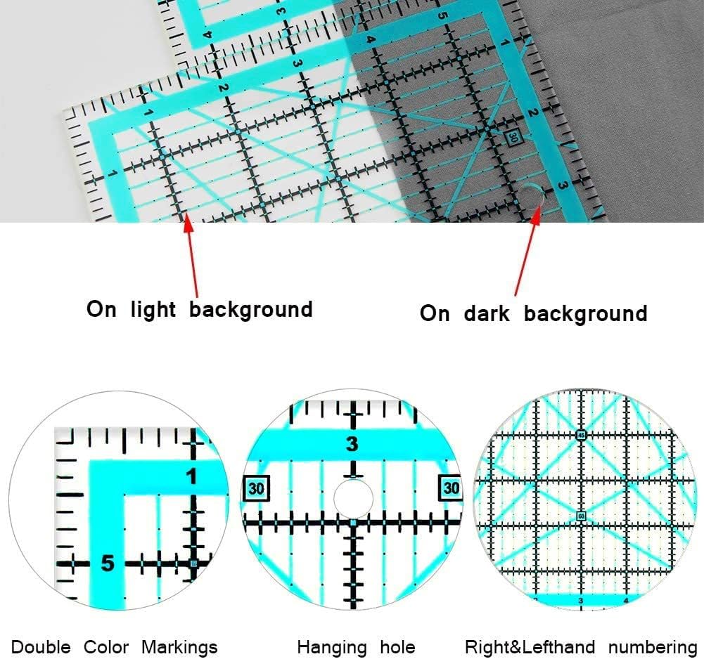 Quilting Square Rulers(2.5",3.5", 5",6", 8.5", 10",12"),7 Square Quilting Templates Quilt Ruler for Sewing - Image 4