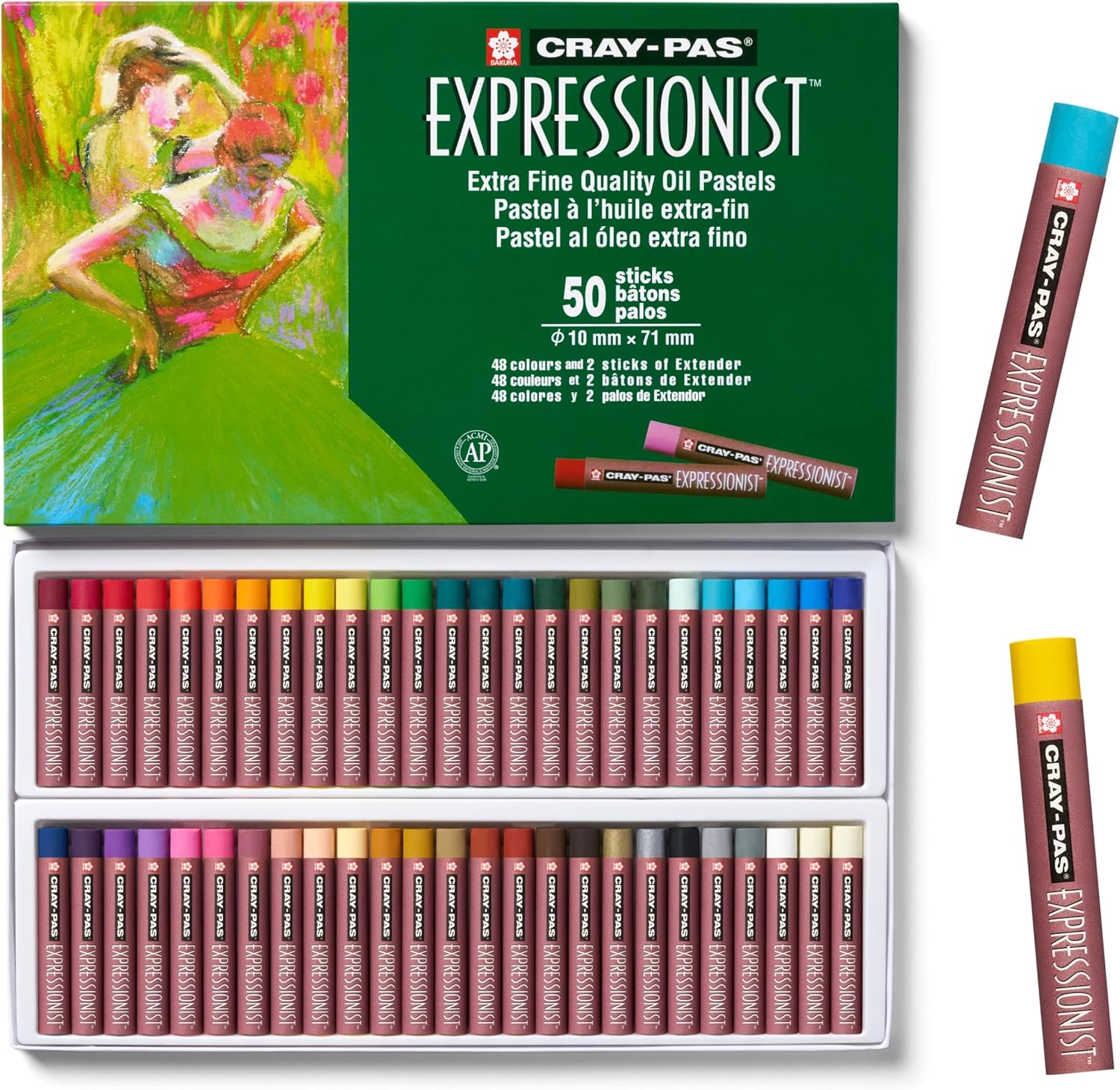 SAKURA Cray-Pas Expressionist Oil Pastel Set - Soft Oil Pastels for Artists - 50 Sticks