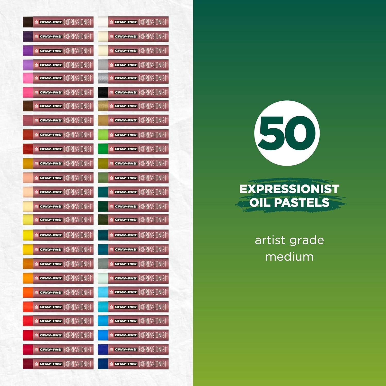 SAKURA Cray-Pas Expressionist Oil Pastel Set - Soft Oil Pastels for Artists - 50 Sticks - Image 2